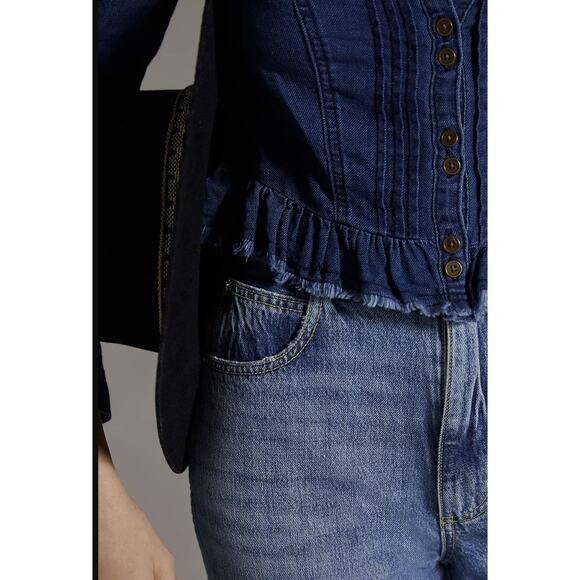 NEW Anthropologie Pilcro Slim Denim Button Down Top - Size 4 - Picture 8 of 10